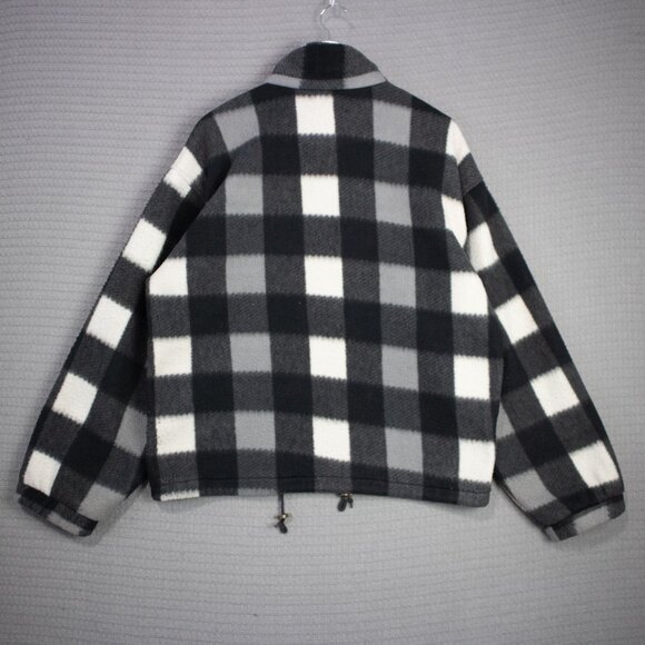 1980's Vintage Checkered Cotton Fleece Jacket - Picture 2 of 7